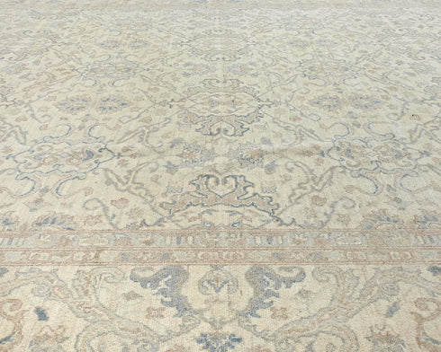 12x15 Feet Zeigler Beige Afghan Hand Knotted Wool Area Rug